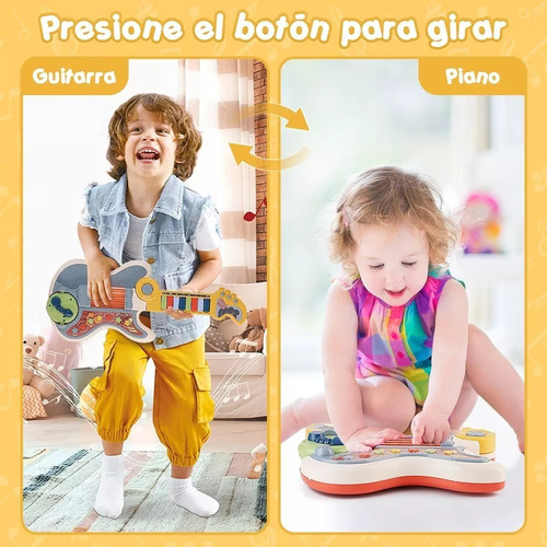 Guitarra Eléctrica Con Piano, Juguete Didáctico, Para Niños