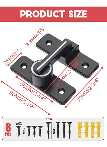 Pestillo De Seguridad Para Puerta,cierre De Seguridad 3,8 Mm