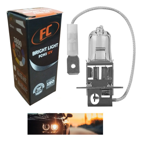 Bombillo H3 12v Luz Amarilla Halogeno 100w Alto Rendimieto