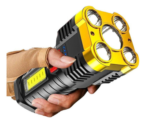 2x Linterna De Cinco NĂșcleos Reflector Led 3 Modos Luz De