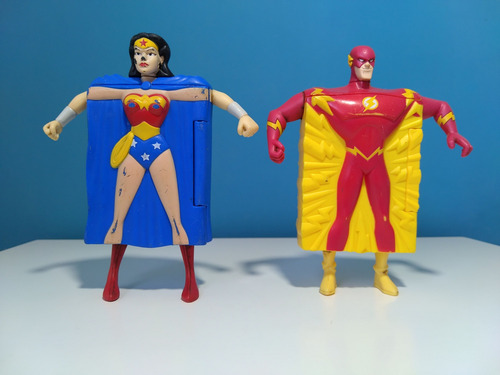 Figuras Mujer Maravilla Y Flash Portacartas Juguete 2007 (Usado)