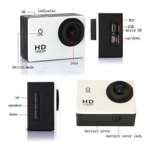 Câmera Capacete Moto Full Hd Hdmi Mergulho Dvr Carro Bike Oi