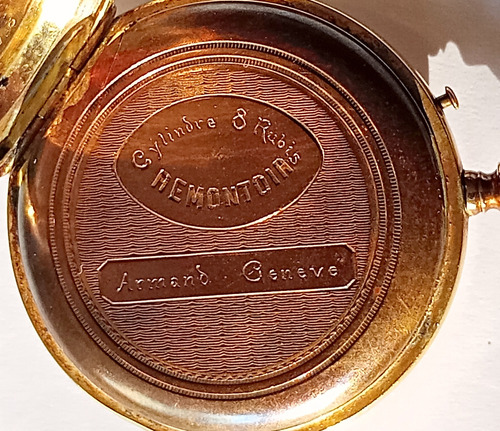 Antiguo Reloj De Bolsillo Armand Geneve Oro 14k Suiza 30s (Usado)