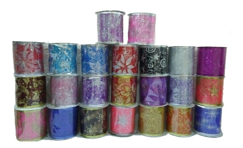 12 Liston Navideño Alambrado Flexible 9.14 Mts X 7.62 Cm