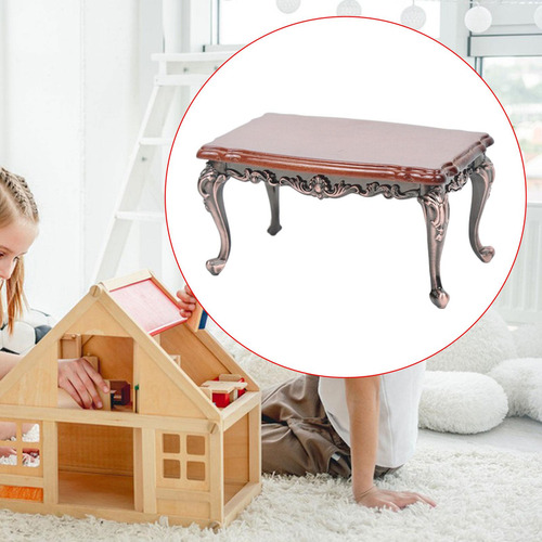 Escritorio De Madera En Miniatura A Grande Con Patas Rojas