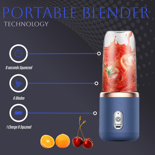 Licuadora Portátil Paramexview® Para Jugos Y Batidos Con 6 C