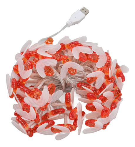 Cadena De Luces Usb Con Forma De Abeja, 50 Led, Impermeables