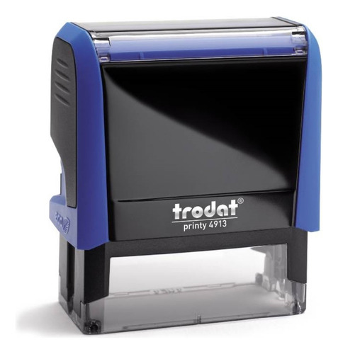Sello Trodat Entintado Automático Printy 4913 58 X 22 Mm Eco Tinta Negro Exterior Azul