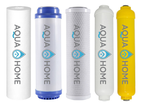 Kit Repuestos Osmosis Inversa 5 Etapas Pp+cag+cto+t33+min 10 Color Azul