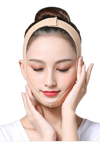 Mentonera Faja Facial Reductora Papada Talla Unica Beige Unica