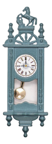 Reloj De Pared Para Casa De Muñecas 1/12, Reloj Azul