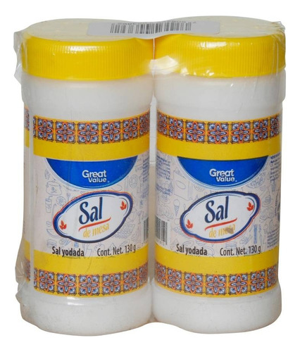 6 Pza Sal Great Value Yodada 2 Pzas De 130 G C/u