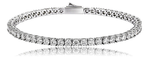 Topgrillz 1 Fila 3-6 Mm Pulsera De Diamantes De Tenis Chapad