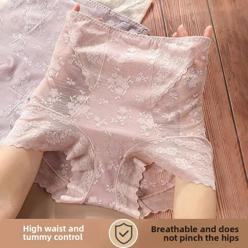 Bragas De Encaje De Cintura Alta Con Control De Barriga Para