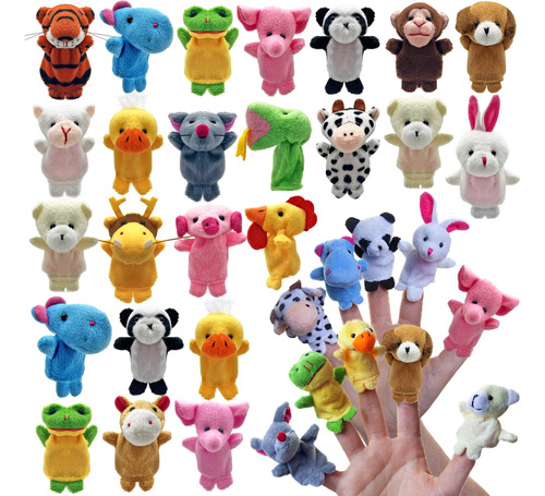 Juego De 24 Marionetas De Dedo, Mini Animales De Peluche, J.