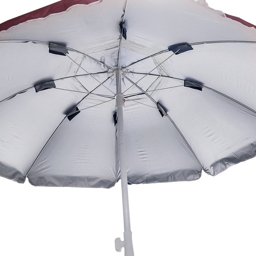Imagen 5 de 7 de Sombrilla Playera Playa Reforzada Azul Roja 240 Cm Deflector