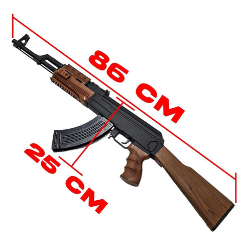 Imagen 2 de 10 de Rifle Airsoft Ak47 Cyma Replica Resorte Laser Linterna 48r