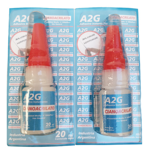 Adhesivo Cianoacrilato A2g 20 Grs.aplicador. X 3 Frascos Incoloro