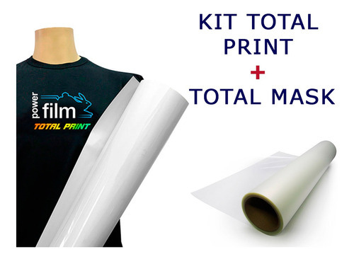 Kit Power Film Total Print 0,50x5m + Total Mask 0,50x5m Cor Branco