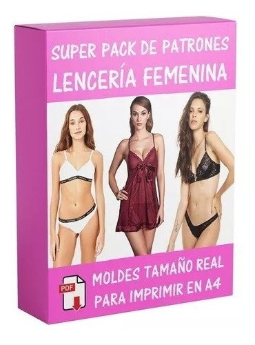 Patrones Lencería Femenina Ropa Moldes Interior, Mallas Y +