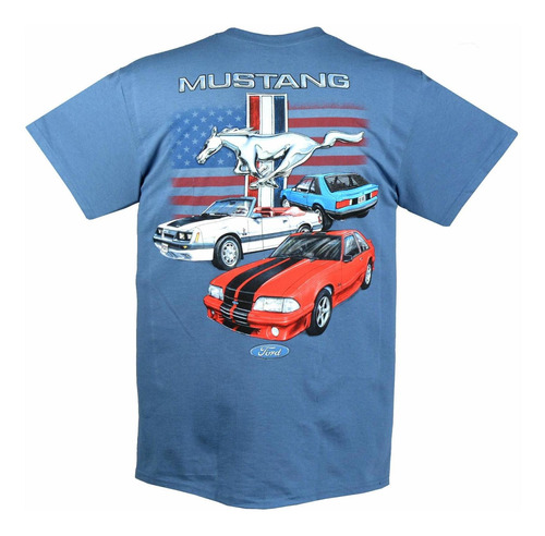 Joe Blow Ford Vintage Fox Body Mustang Flag T-shirt-xl