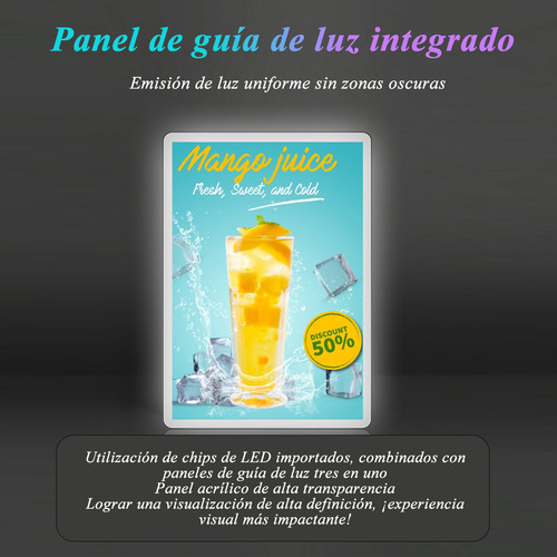 Caja Led De Luz Anuncio Pared Letreros Luminosos 60x80cm