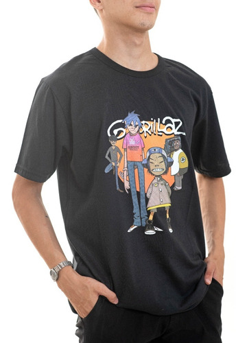 Remera Gorillaz Algodón Laser Rock