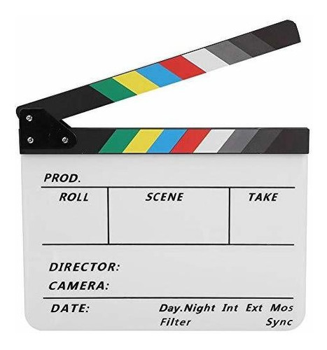 Claqueta Para Director De Cine Acrilica Color Blanco