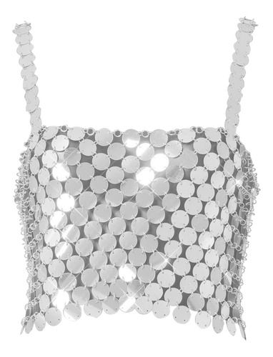 3 Lentejuelas De Moda Crop Top Midriff Baring Top Bralette