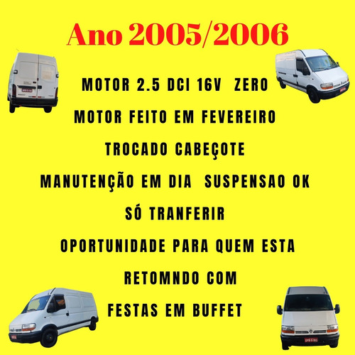 Imagem 10 de 10 de Renault Master 2.5dci Médio Teto Alto Diesel 06 Oportunidade