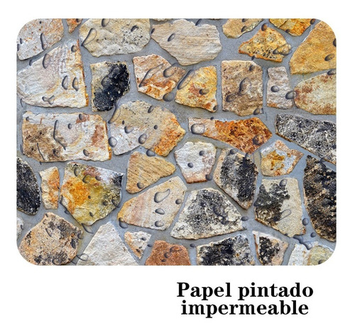 Imagen 7 de 8 de 3d Papel Tapiz De Piedra Laja Ladrillo Autoadherible Pared
