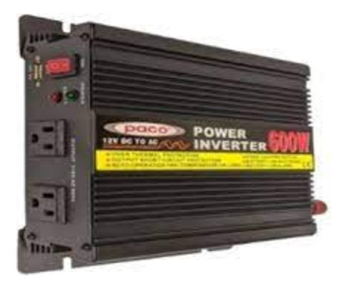 Inversor 600w, 12vdc X 110vac, Om,155x164x62, 1.7 Kg, Paco