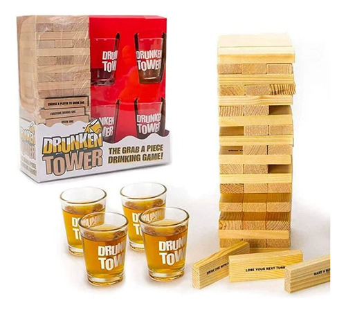 Juego De Mesa Torre Drinking Game Madera Shot Retos Castigos