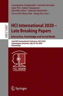 Libro Hci International 2020 - Late Breaking Papers: Inte...