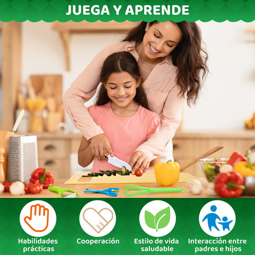 33pzs Juego De Cuchillos Seguros Para Cocinar Para Niños