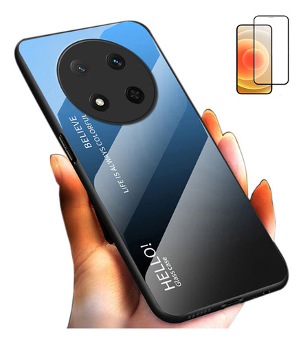 Funda Para Honor Magic 7 Lite 5g Vidrio De Color+mica