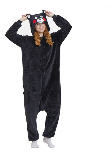 Pijama Kigurumi Oso Negro Para Niños Disfraz Invierno 