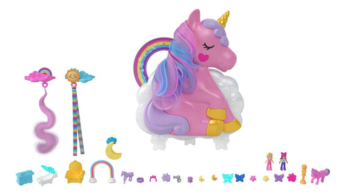 Polly Pocket Set De Viaje Mágico Con Muñecas Unicornio Y Acc