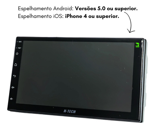 Multimídia Android 32gb 3gb Ram H-tech Usb Bluetooth Touch