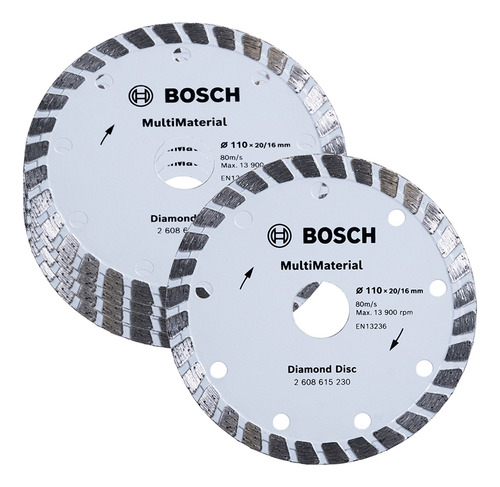 Kit 5 Disco Diamantado 4.3/8 110mm Furo 20mm Turbo Bosch