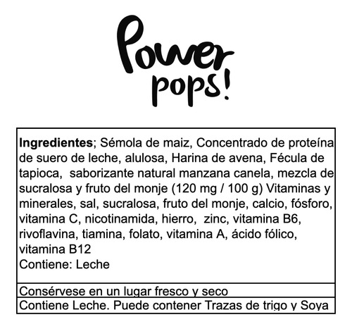 Cereal Alto En Proteína 30% Sin Azúcar Power Pops! Manzana C