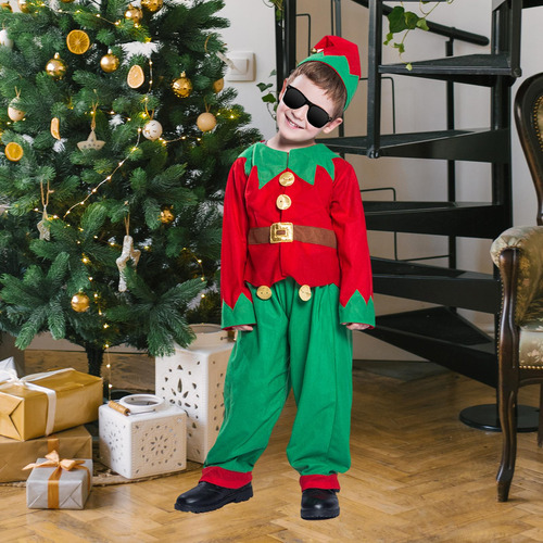 Conjunto De Disfraz Navideño, Traje De Cosplay Con Sombrero