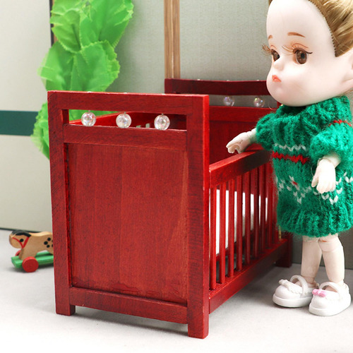 Casa De Muñecas En Miniatura, Cama, Cuna, Accesorios Para