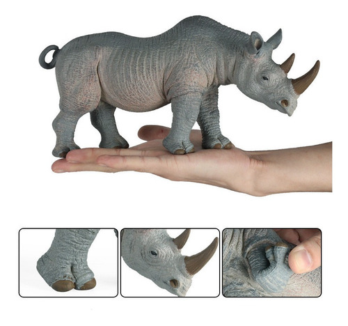 Figura De Juguete Tpr De La Serie Rinoceronte De Animais Sel