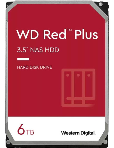 Disco duro interno Western Digital WD Red PLUS WD60EFPX SATA 6TB rojo