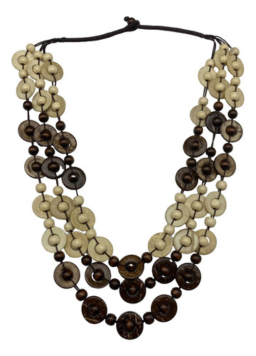 Collar Bohemio Multicolor Collar De Cuentas De Cafe Blanco