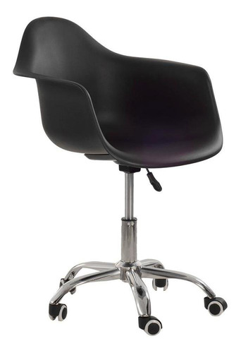 Cadeira Poltrona Com Braços Eames Office Rodízios Cores Cor da estrutura da cadeira Preto