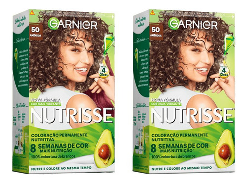 Coloraçao Nutrisse 50 Castanho Claro / Amêndoa - Kit C/ 2un Tom Sem tom