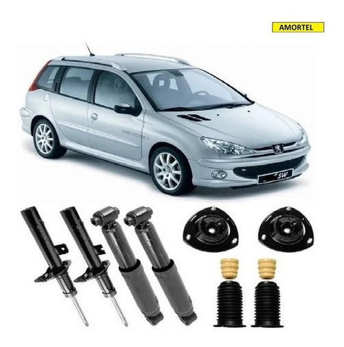 4 Amortecedores + Kit´s Bats. Do Peugeot 207 Sw  Ano 08/15