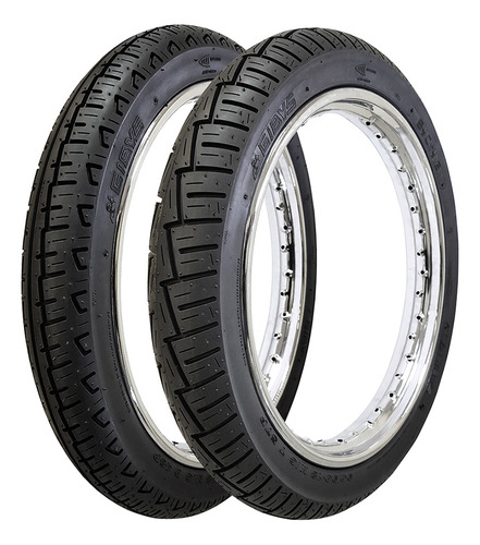 Par Pneu Gibys 2.75-18 E 100/90-18 Moto Titan Cbx 200 Strada